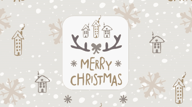 雪花麋鹿圣诞主题工作汇报PPT模板