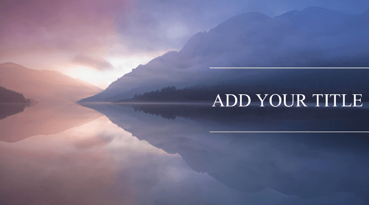 紫色山水背景简约工作汇报ppt模板下载