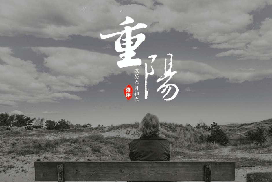 灰色关爱老人重阳节PPT模板下载