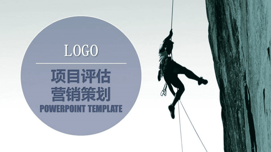 灰色简约项目评估营销策划ppt模板