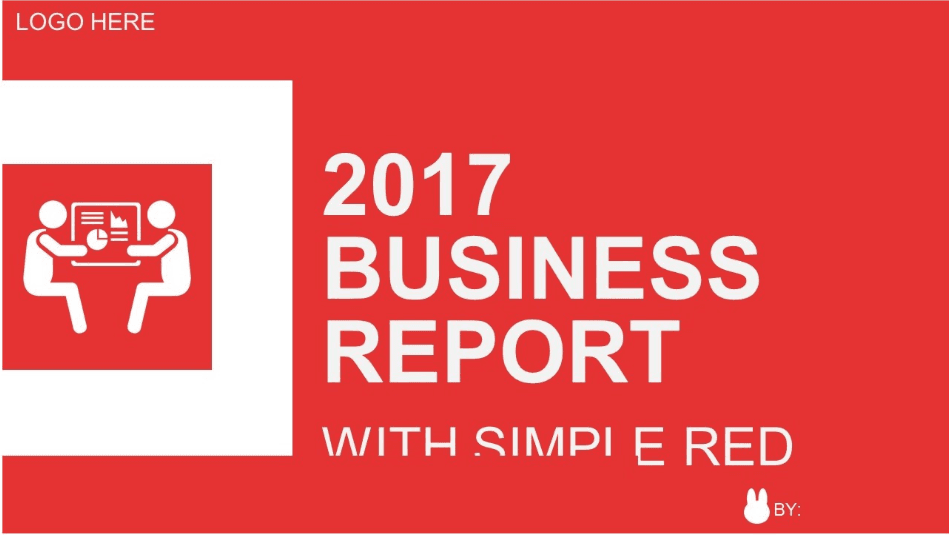 简约红色商务报告PPT模板