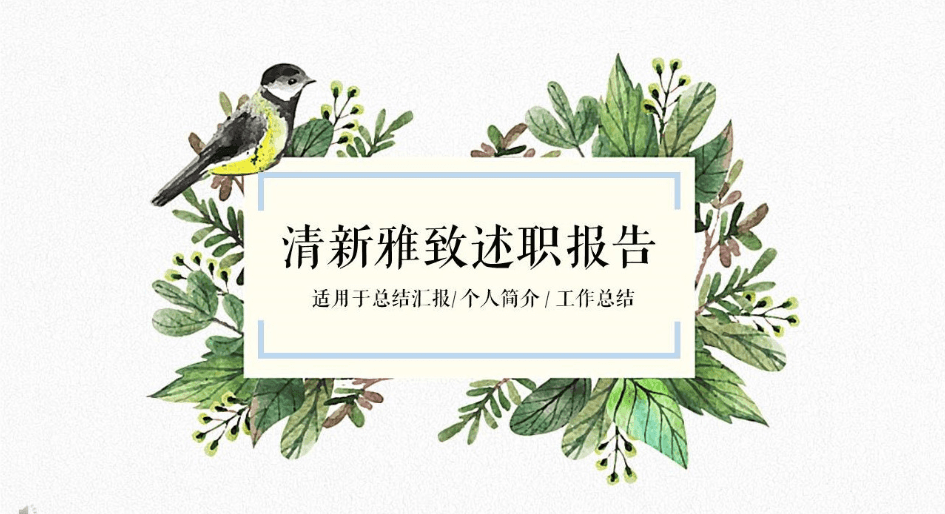 简约清新雅致工作总结述职报告ppt模板