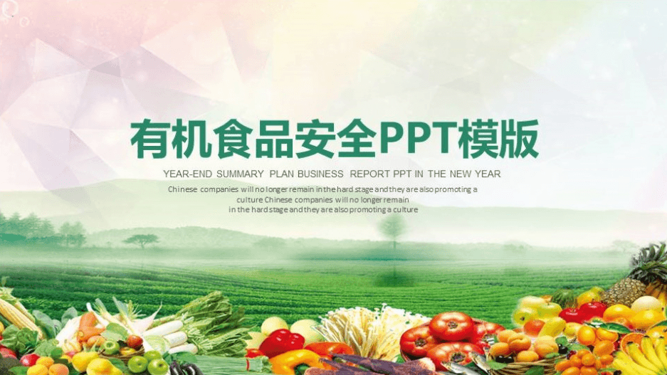 炫彩简洁有机食品安全监督监察ppt模版