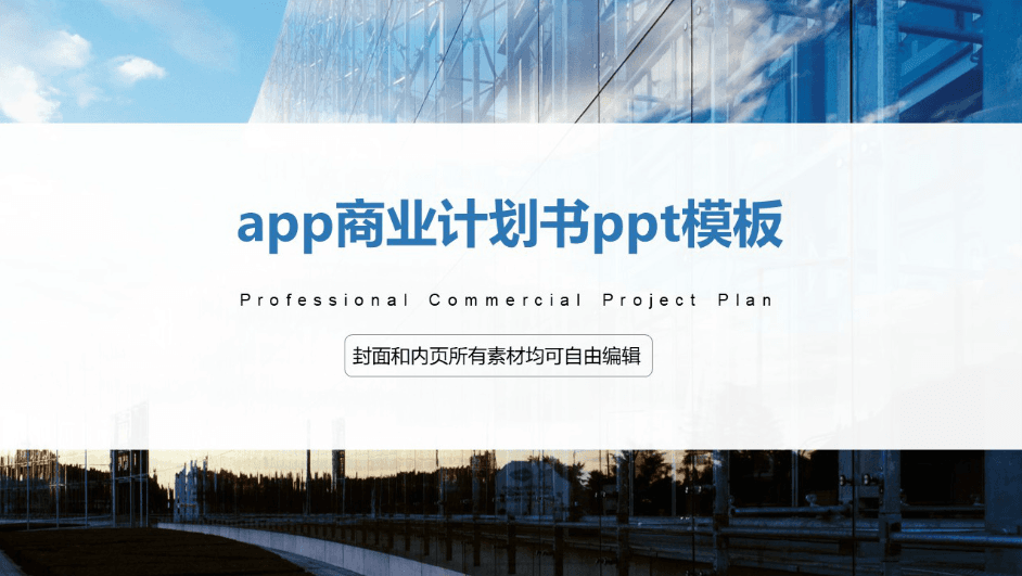 简洁时尚清新app商业计划书ppt模板