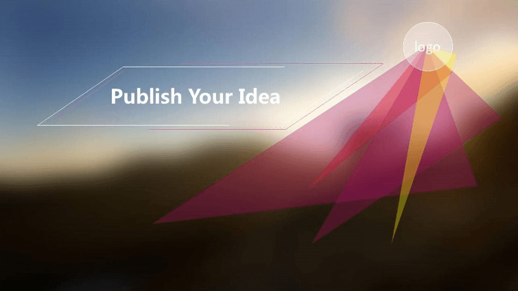 现代简约毛玻璃效果年终工作总结ppt模板