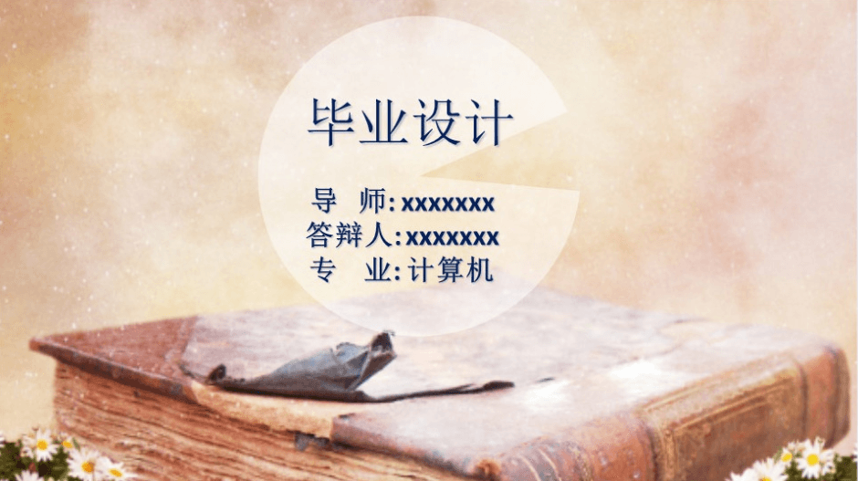 黄色封面复古创意毕业设计答辩PPT模板下载