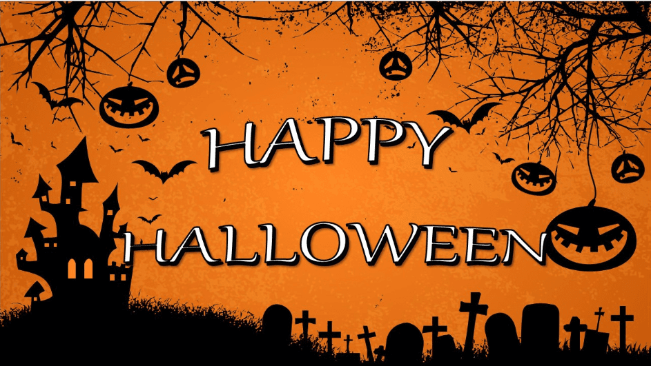 恐怖黄色背景万圣节PPT模板