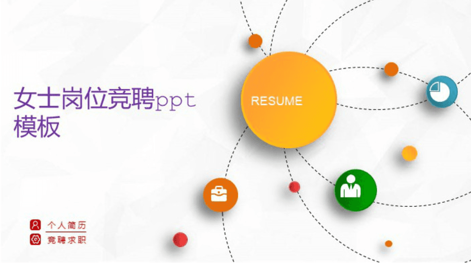 清新大气时尚女士岗位竞聘ppt模板