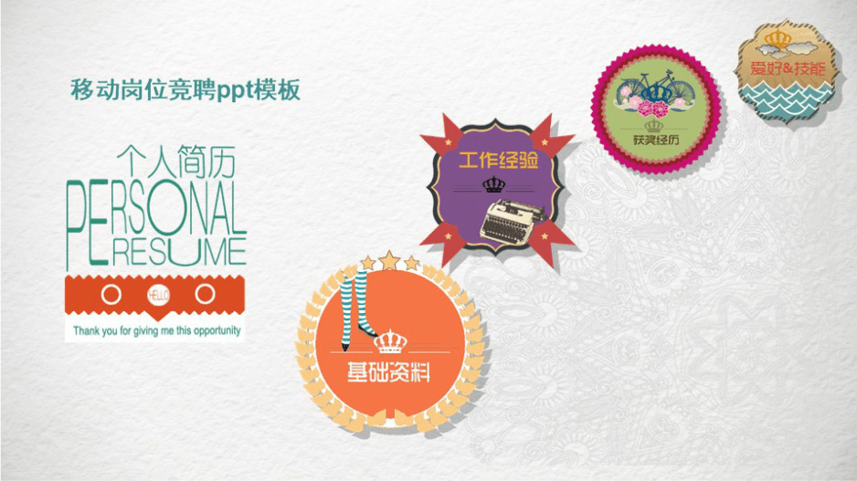 清新大气实用移动岗位竞聘ppt模板